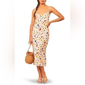 REFORMATION Dress Nella Sleeveless Midi Painted Lady